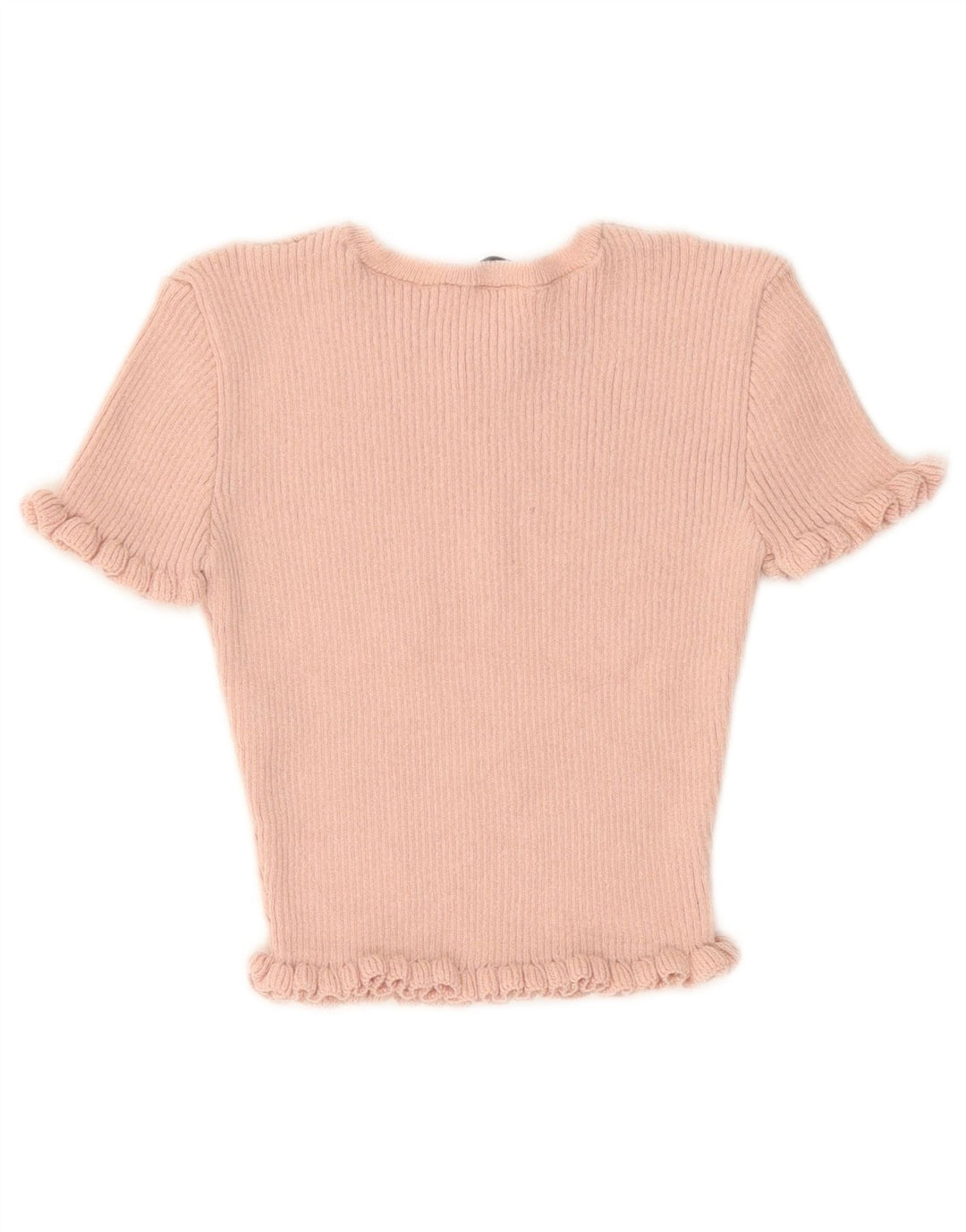 Zara Womens Crop Blouse Top UK 10 Petit Rose Polyester