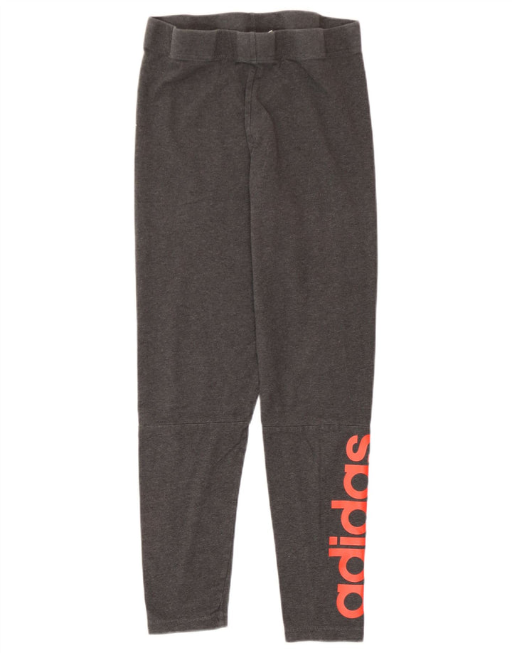 Adidas Womens Graphic Leggings UK 8 Small Grey Flecked