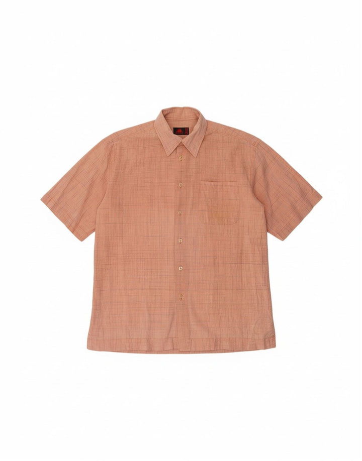 KAPPA Mens Short Sleeve Shirt Medium Orange Flecked Cotton Vintage Kappa and Second-Hand Kappa from Messina Hembry 