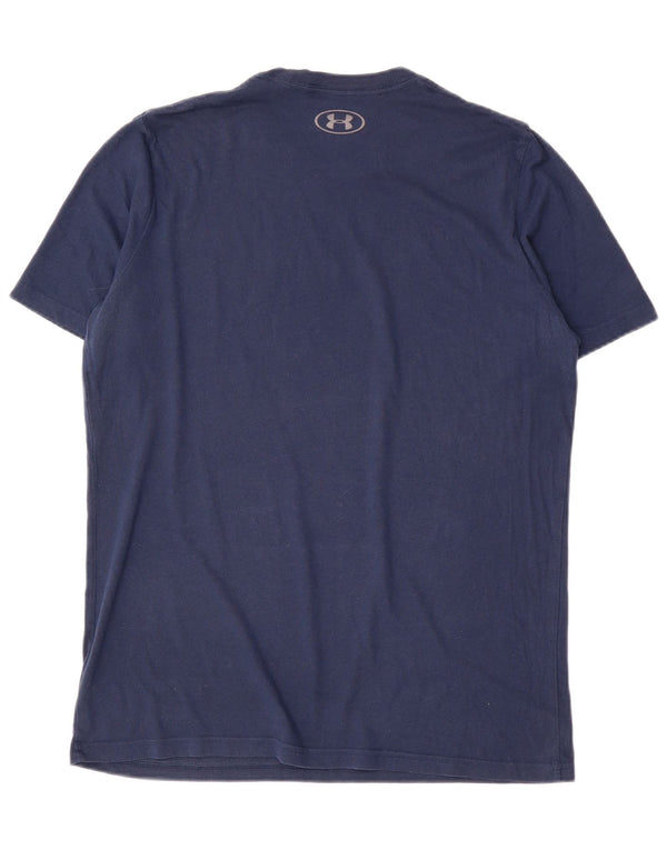 Under Armour Mens Heat Gear Graphic T-Shirt Top Medium Navy Blue