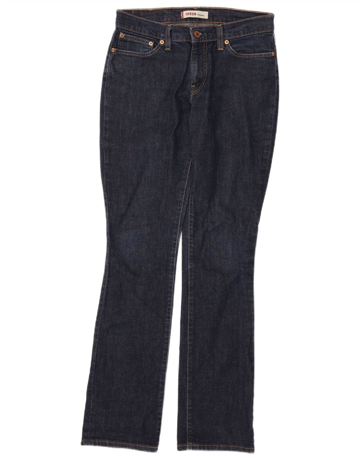 LEVI'S Womens Straight Jeans W30 L34 Navy Blue Cotton