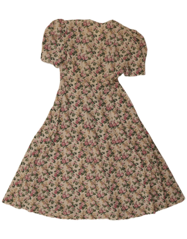 Vintage Womens Maxi Shirt Dress UK 10 Small Multicoloured Floral