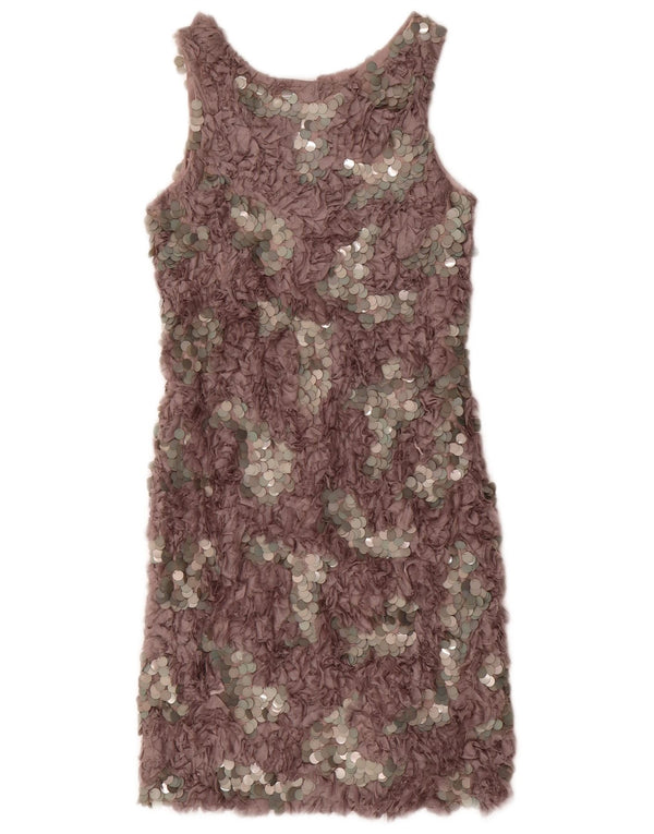 Charabia Vestido tubo sin mangas para mujer UK 10 Small Grey Moteado Seda
