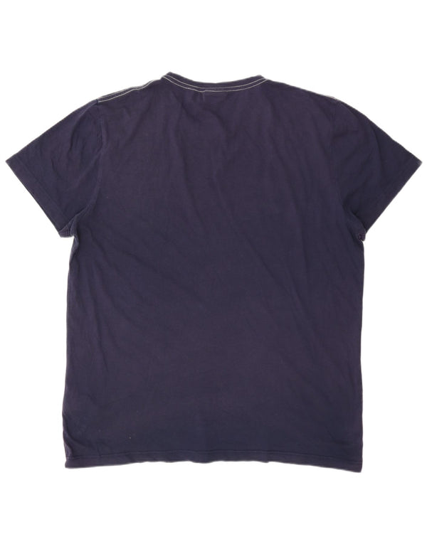 Gant Mens Graphic T-Shirt Top XL Navy Blue Cotton