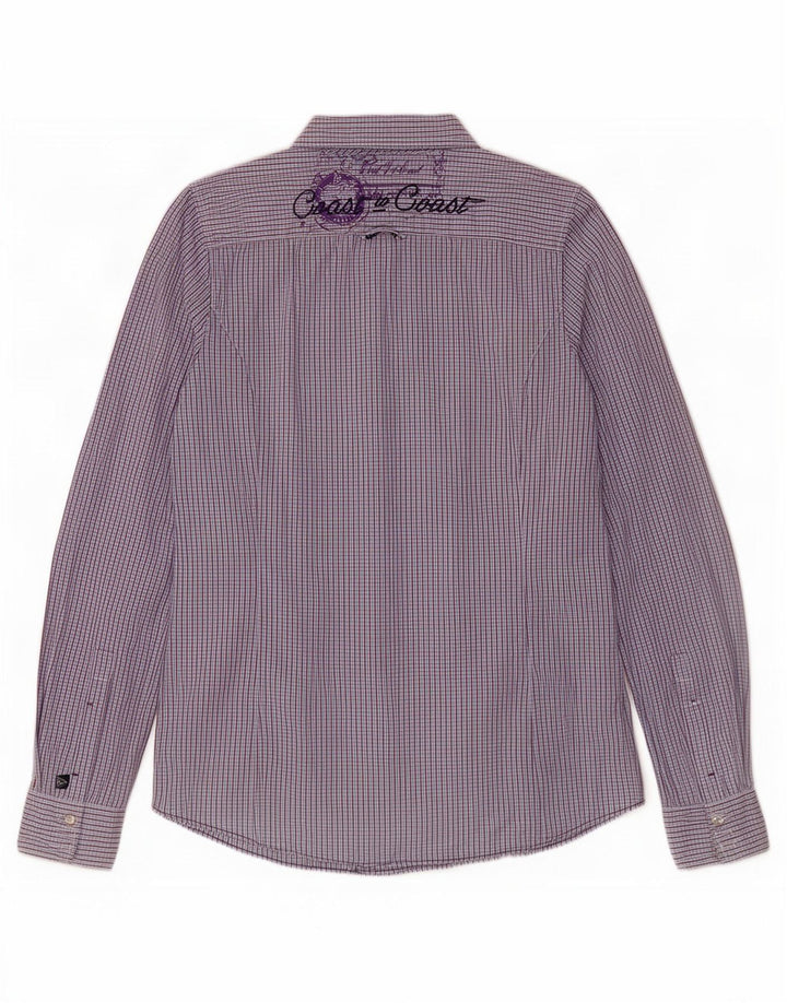Camicia grafica da donna Gaastra UK 12 Cotone a quadretti blu medio