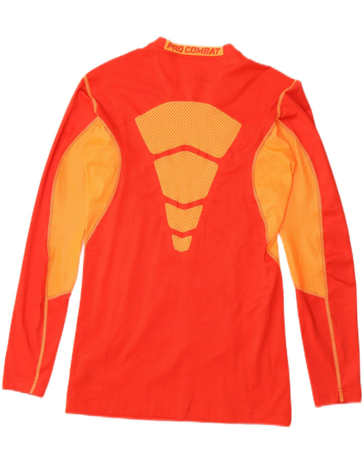 NIKE Womens Dri Fit Top Long Sleeve UK 14 Large Red Colourblock Polyester Vintage Nike and Second-Hand Nike from Messina Hembry 