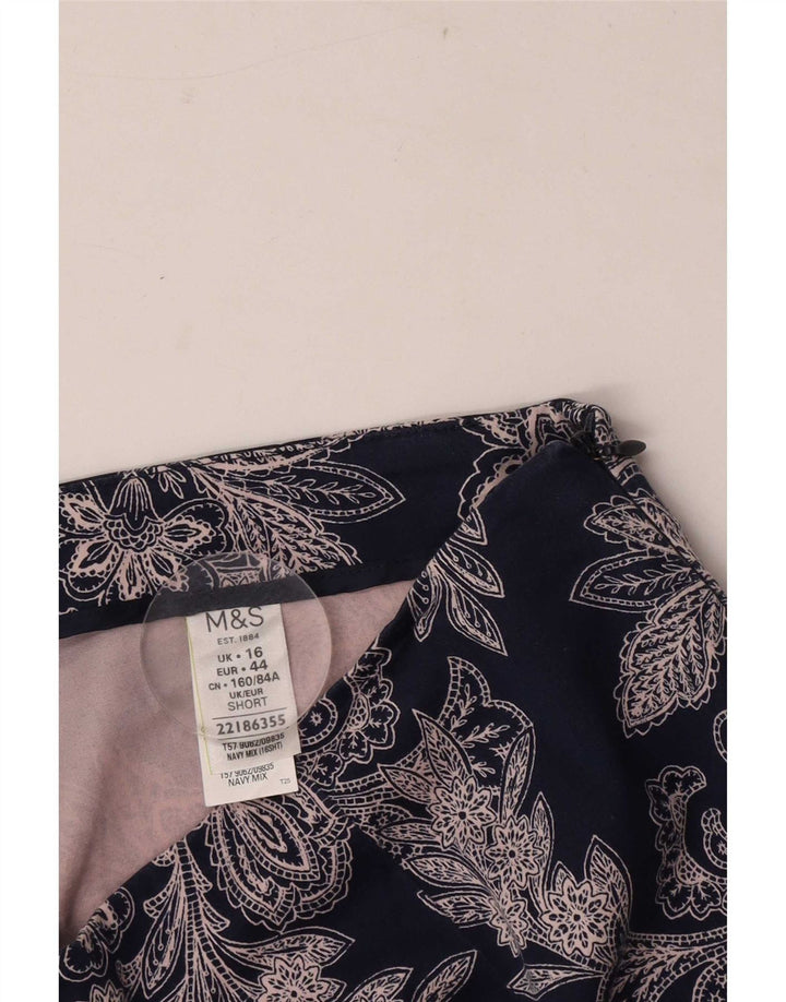 Marks & Spencer Womens Abstract Pattern Capri Trousers UK 16 Large W34 L19