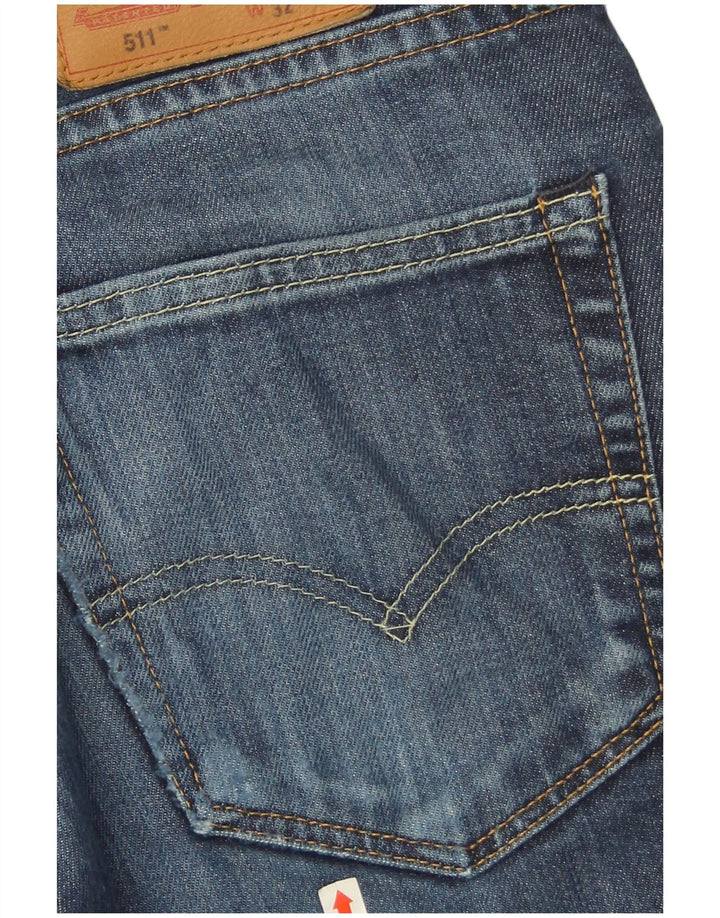 Levi's Herre 511 Slim Jeans W32 L32 Marineblå Bomuld