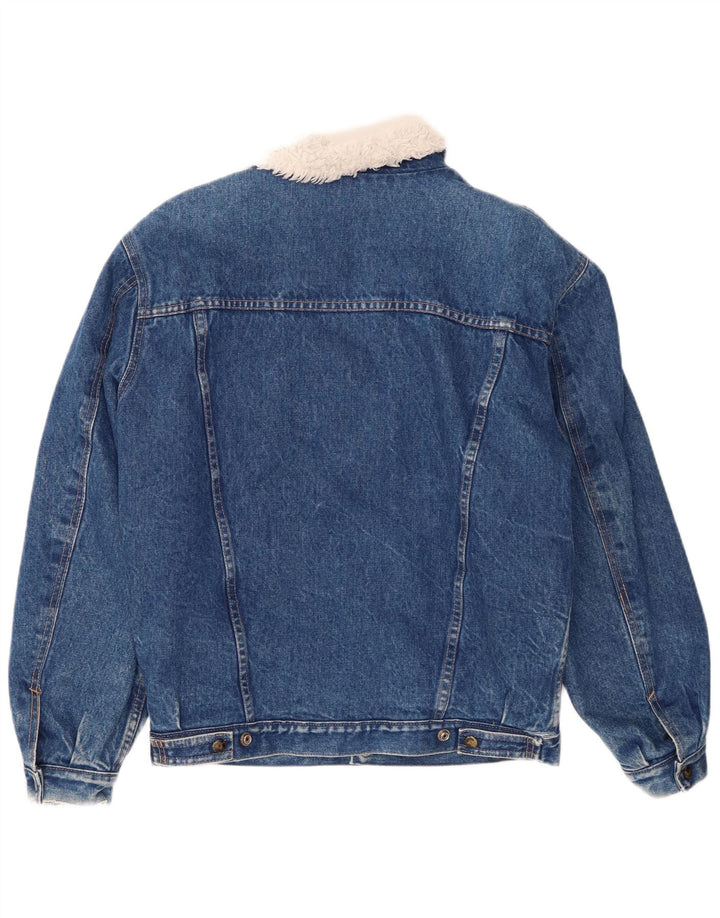 Vintage Mens Denim Sherpa Jacket UK 38 Medium Blue