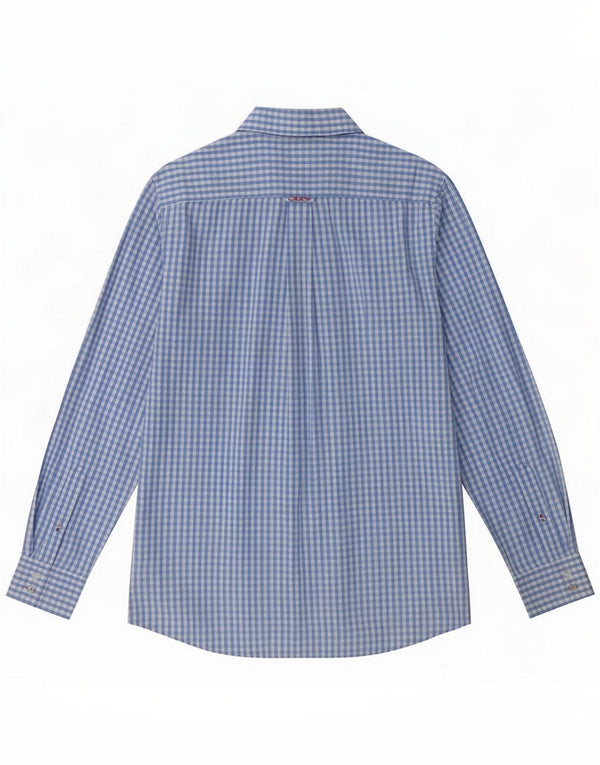 Crew Clothing Chemise coupe classique pour homme en coton vichy bleu moyen