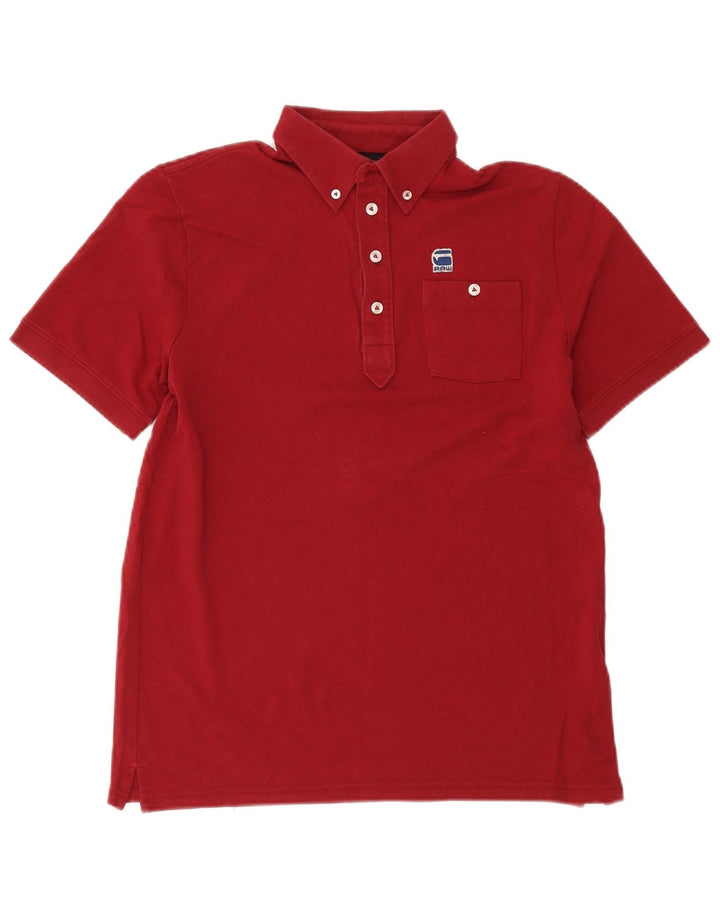 G-Star Mens Polo Shirt Medium Burgundy Cotton