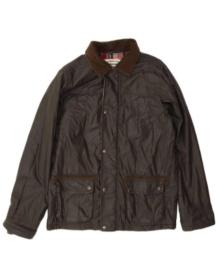 Marks & Spencer Jacke aus gewachster Baumwolle für Jungen, 13–14 Jahre, Khaki