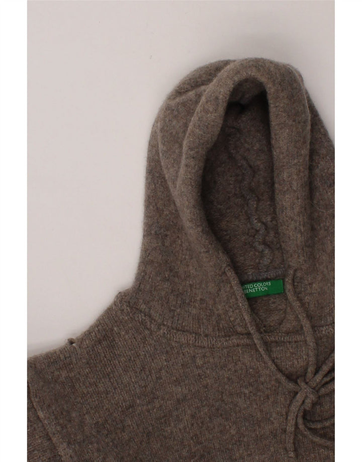 BENETTON Boys Hooded Jumper 11-12 Years Grey Vintage Benetton and Second-Hand Benetton from Messina Hembry 