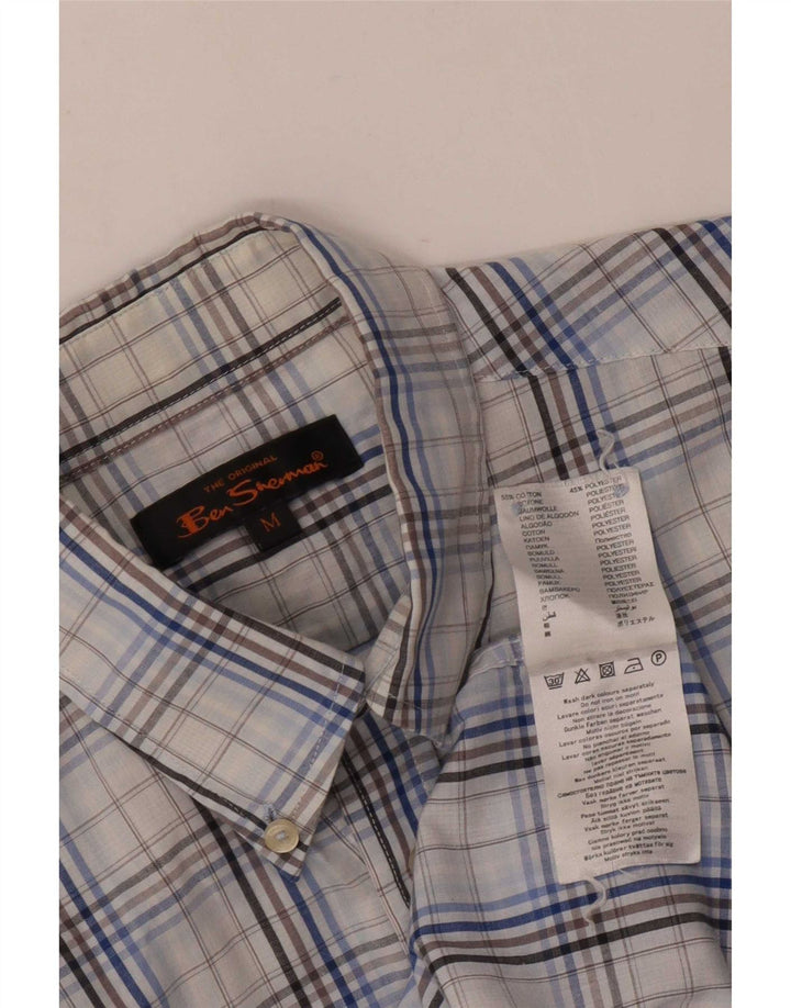 Koszula męska Ben Sherman, bawełniana, w średnią niebieską kratkę