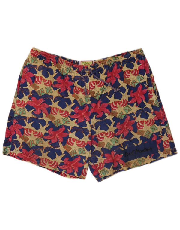 Pantaloncini da bagno da uomo MONTANA XL in cotone floreale multicolore