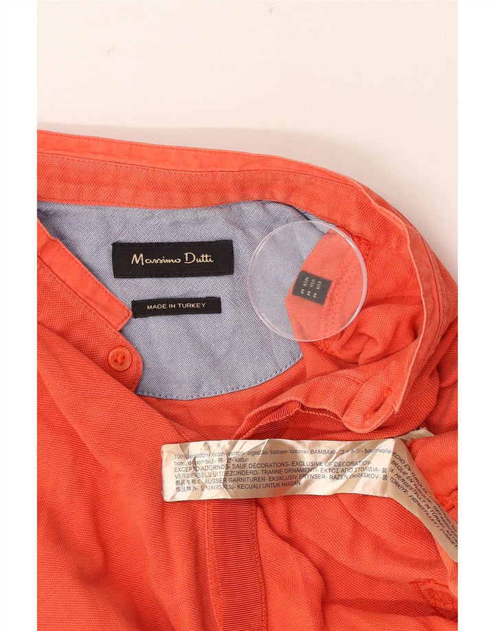 Massimo Dutti Herren Poloshirt Mittelorange Baumwolle