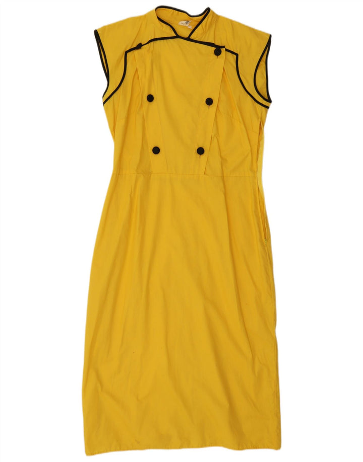 Vintage Womens Sleeveless Sheath Dress IT 42 Medium Yellow