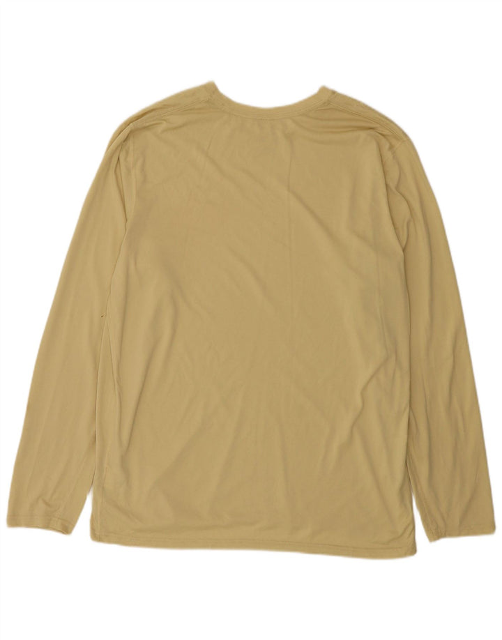 Top Nike Dri Fit da uomo a maniche lunghe XL giallo in poliestere