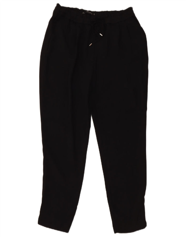 ZARA Womens Slim Chino Trousers Small W26 L26 Black Polyester