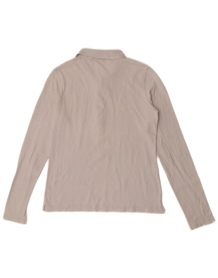 Lacoste Womens Long Sleeve Polo Shirt Size 40 Medium White Cotton