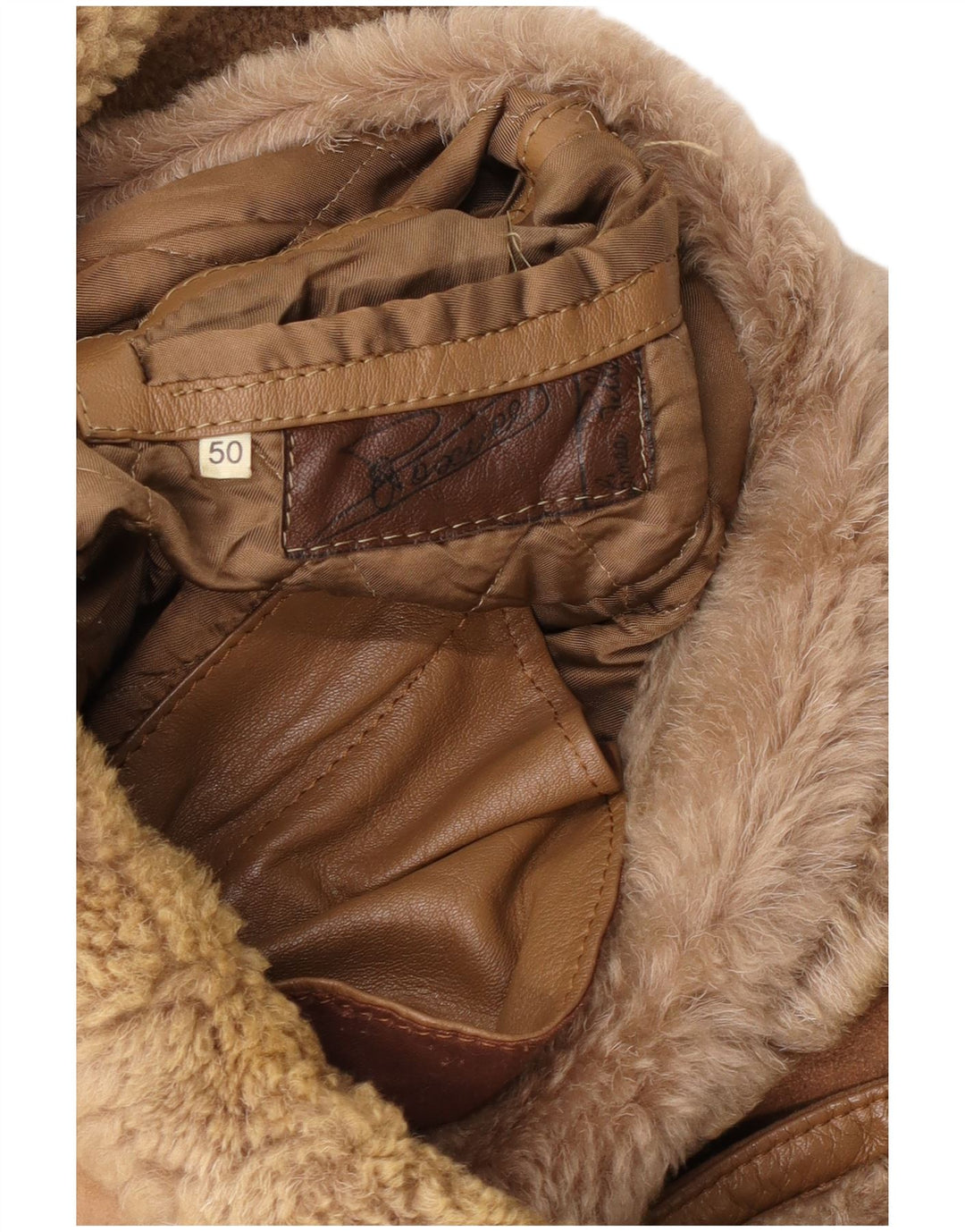 Vintage Herre Shearling Jacket IT 50 Large Beige