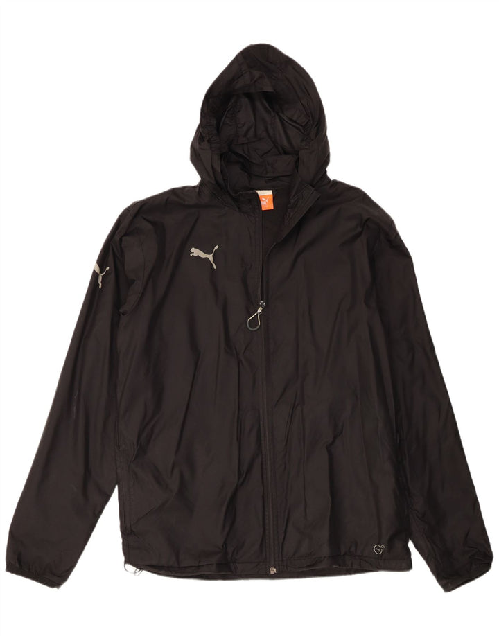 Puma Mens Hooded Rain Jacket UK 40 Large Black Nylon