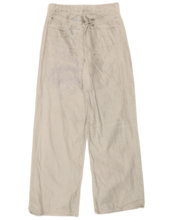 Zara Dame Jeans med brede ben EU 40 Medium W30 L31 White Tie Dye