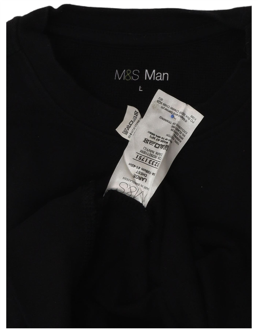 Marks & Spencer Mens Sweatshirt Jumper Large Navy Blue Cotton