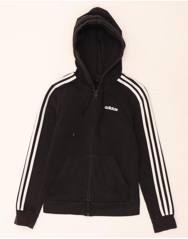 Felpa con cappuccio e zip da donna Adidas UK 4/6 XS Nera