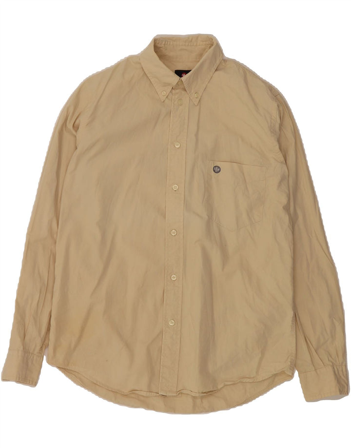 MURPHY & NYE Mens Shirt Medium Beige Cotton Vintage Murphy & Nye and Second-Hand Murphy & Nye from Messina Hembry 