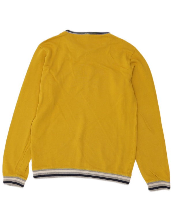 Benetton Pull à col rond pour garçon 13-14 ans 3XL Jaune Rayé