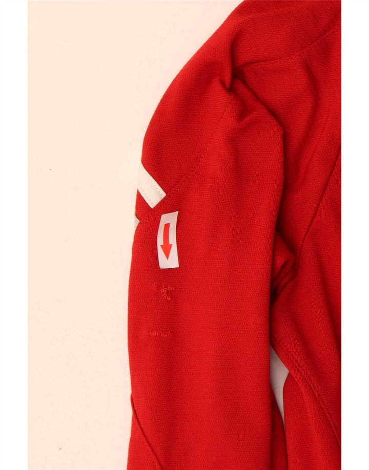 Adidas Womens Tracksuit Top Jacket UK 10 Small Red Colourblock Polyester