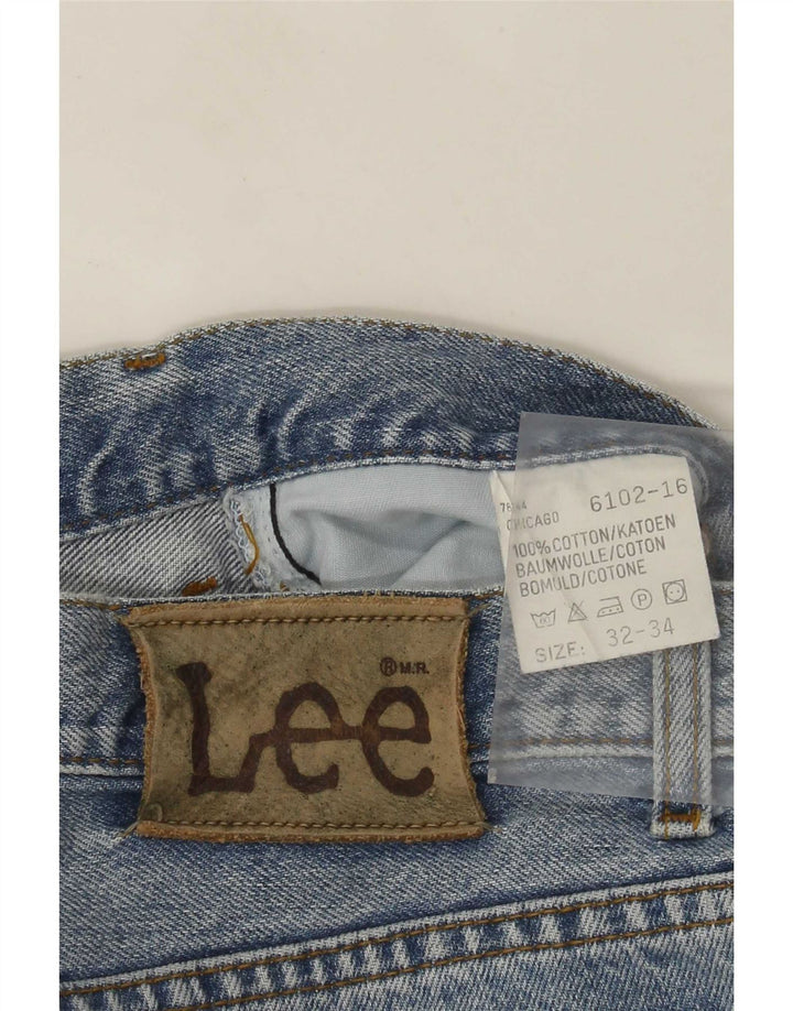 Lee Mens Straight Jeans W32 L34 Blue Cotton