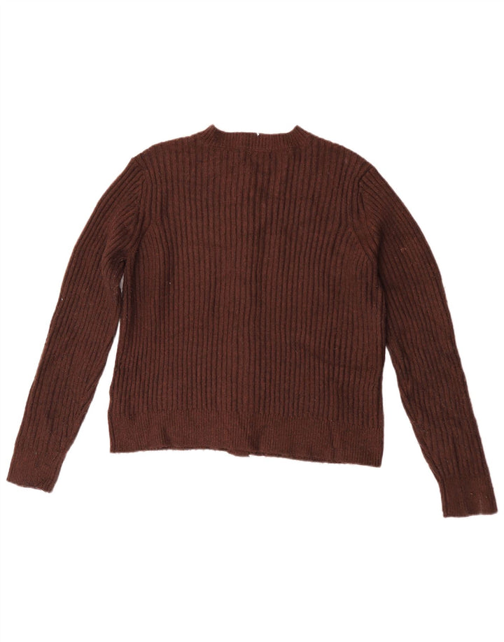 Marks & Spencer Womens Cardigan Sweater UK 14 Medium Brown Polyester