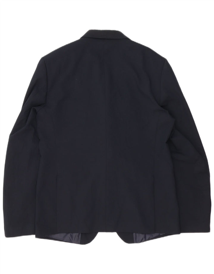 Zara Mens 2 Button Blazer Jacket EU 52 Large Navy Blue