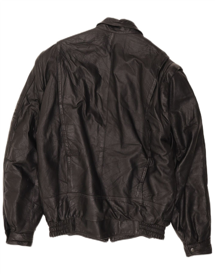 Vintage Mens Leather Jacket UK 40 Large Black Leather