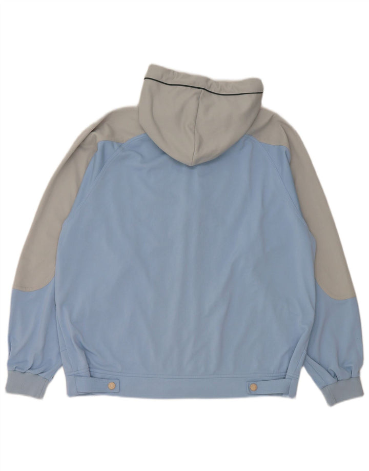 Champion Mens Hooded Tracksuit Top Jacket Small Blue Colourblock Polyester
