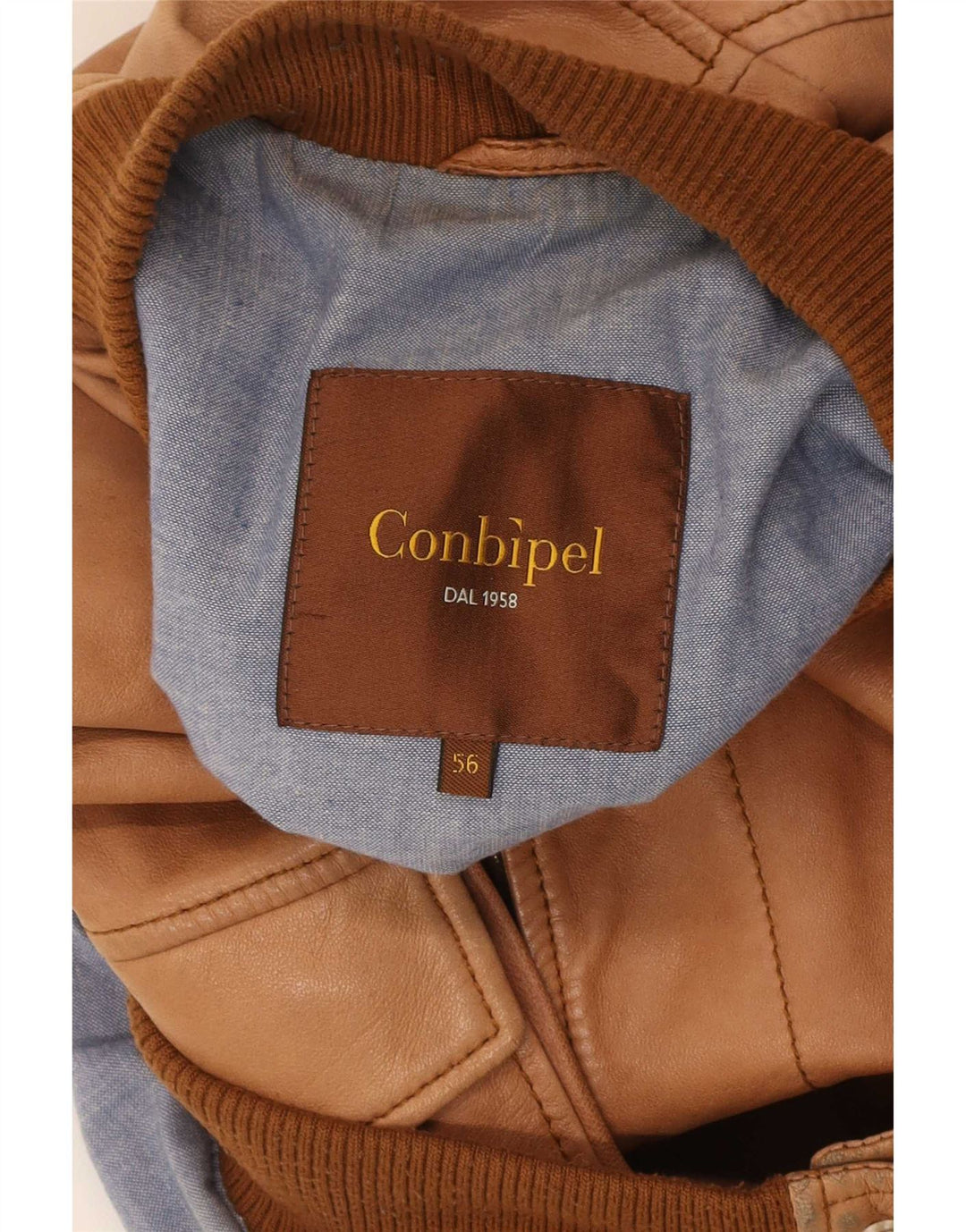 Jaqueta bomber masculina de couro Conbipel IT 56 2XL marrom