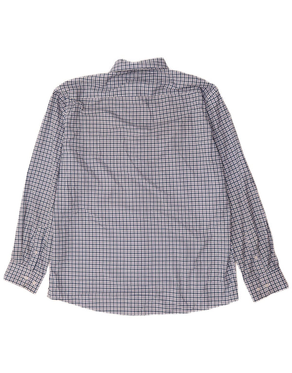 Nautica Chemise slim fit pour homme Taille 17 1/2 XL Bleu à carreaux Polyester
