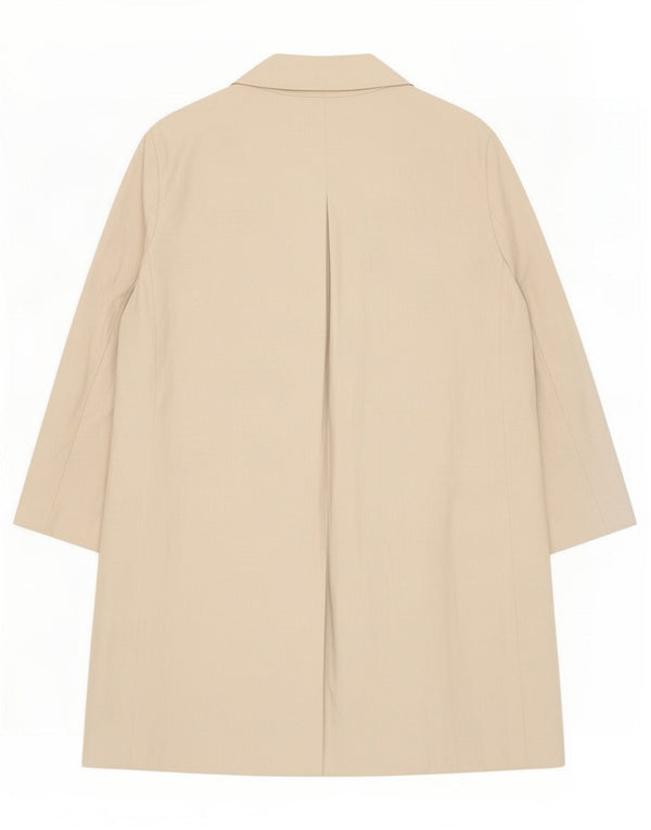 Abrigo Benetton Mujer UK 42 Lino Beige Medio