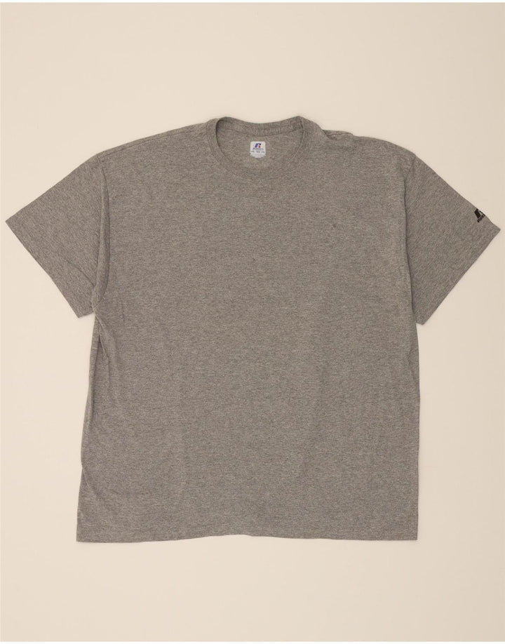 RUSSELL ATHLETIC Mens T-Shirt Top 2XL Grey Polyester Vintage Russell Athletic and Second-Hand Russell Athletic from Messina Hembry 