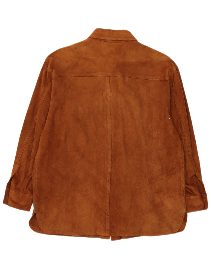 Vintage Damen Overshirt Wildledershirt IT 42 Mittelbraun