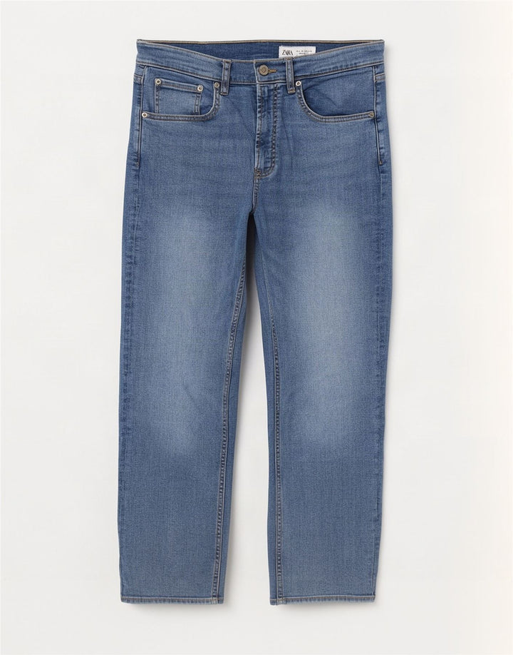 Zara Damen Straight Jeans EU 40 Medium W30 L27 Blau