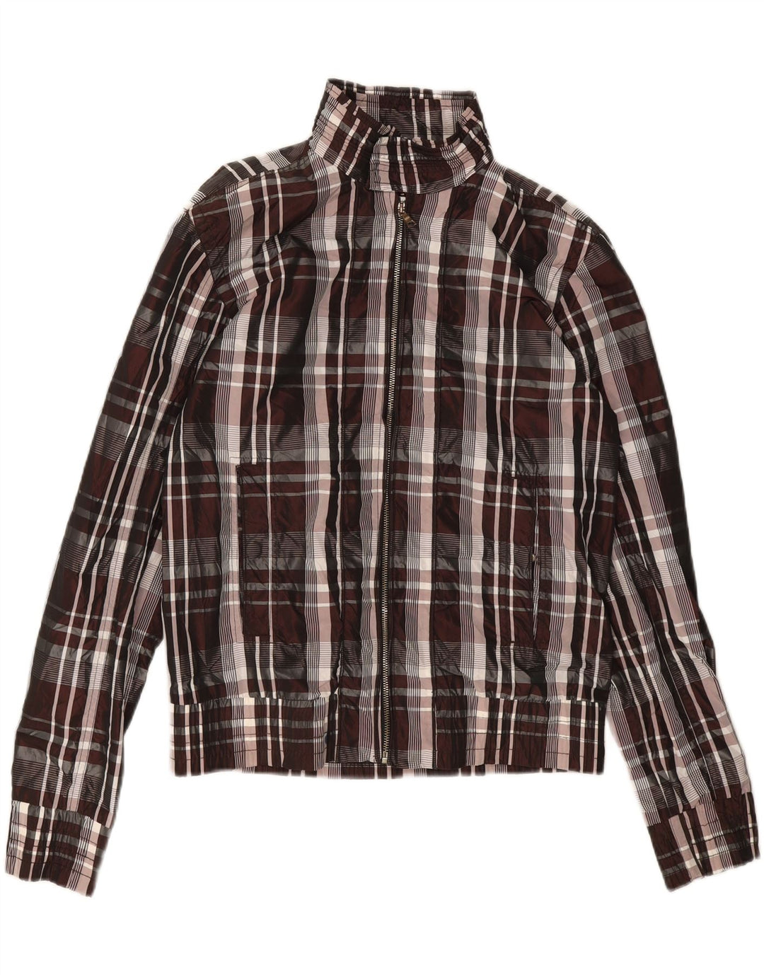 Zara Mens Bomber Jacket UK 38 Medium Multicoloured Check Nylon