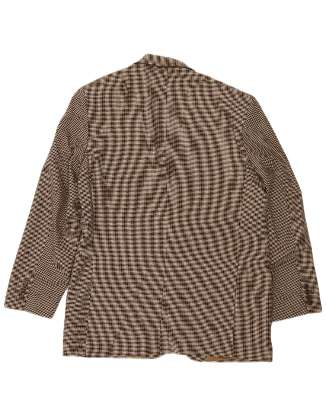 Marks & Spencer Herre Longline Blazer Jacket UK 42 Large Beige Houndstooth