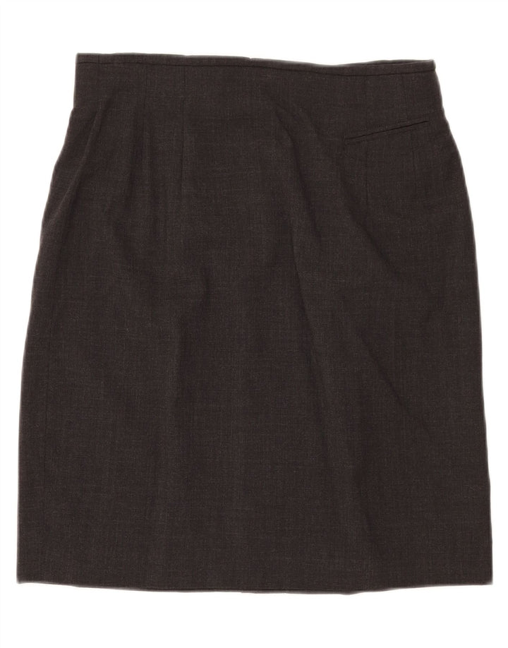 ESCADA Womens Elements Straight Skirt EU 38 Medium W30 Grey Wool Vintage Escada and Second-Hand Escada from Messina Hembry 