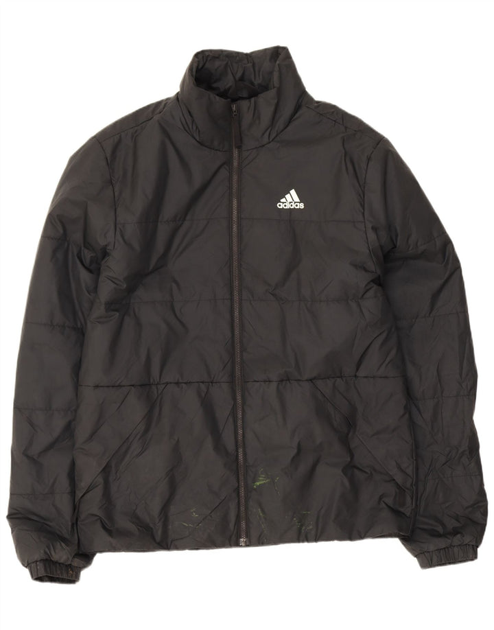 Adidas Herren gepolsterte Jacke UK 36 Small Schwarz Polyester