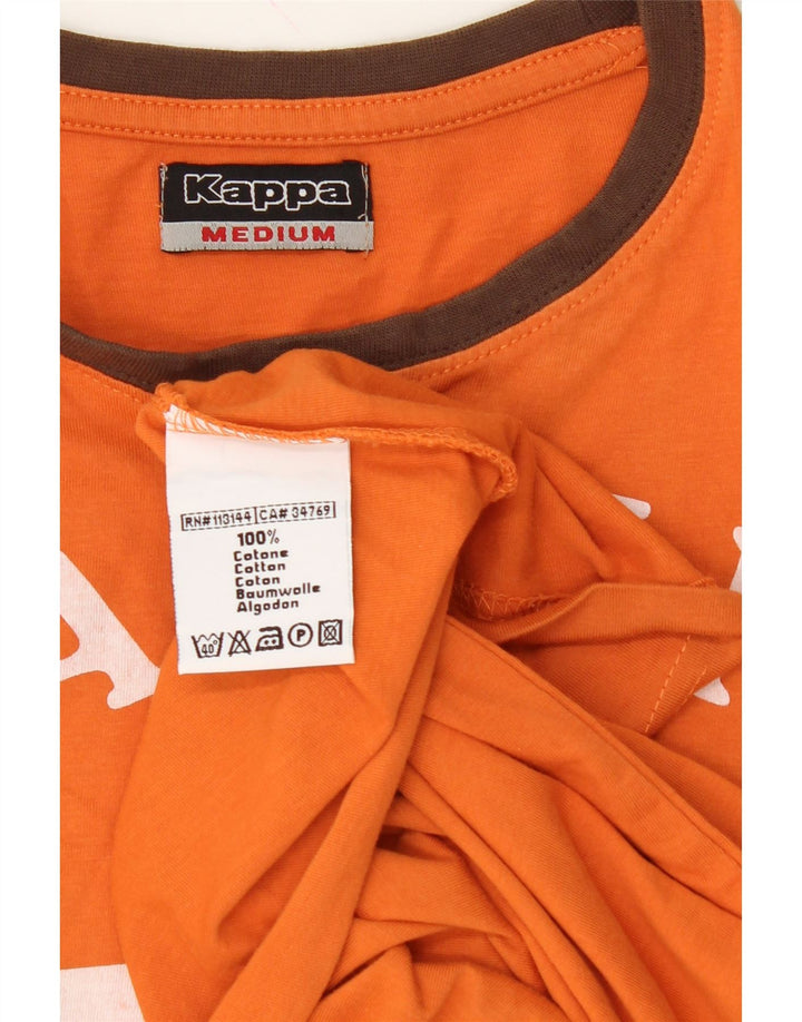 KAPPA Mens Graphic T-Shirt Top Medium Orange Cotton Vintage Kappa and Second-Hand Kappa from Messina Hembry 