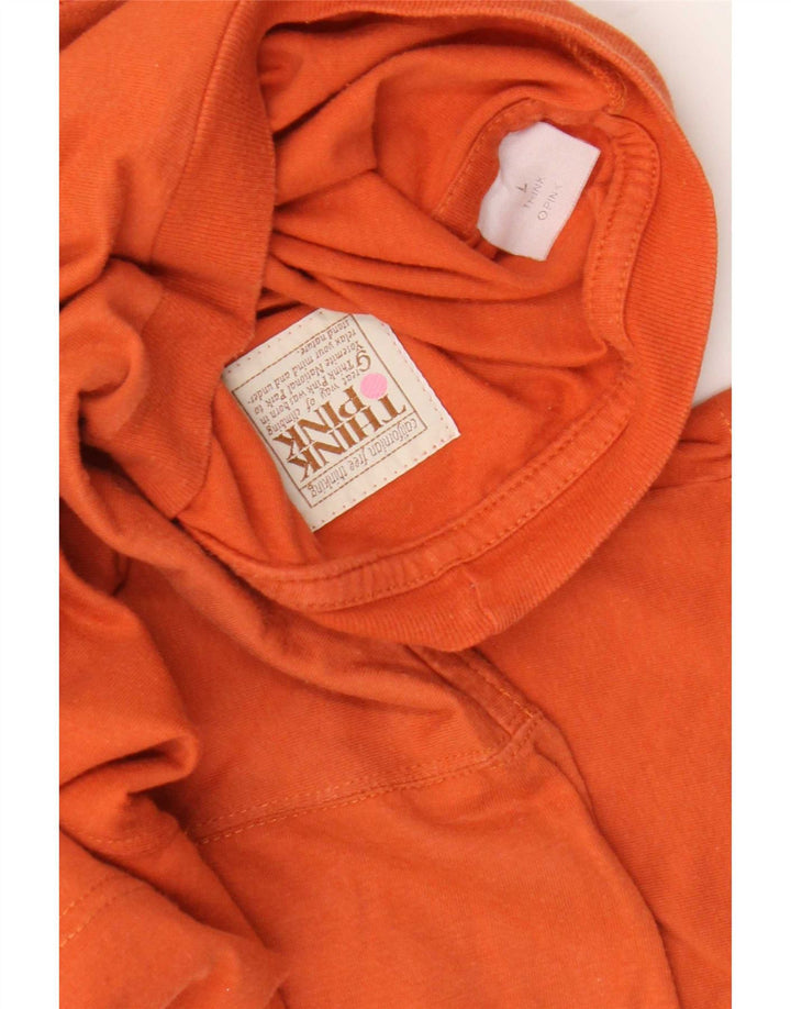Think Pink Mens T-Shirt Top Large Orange Cotton