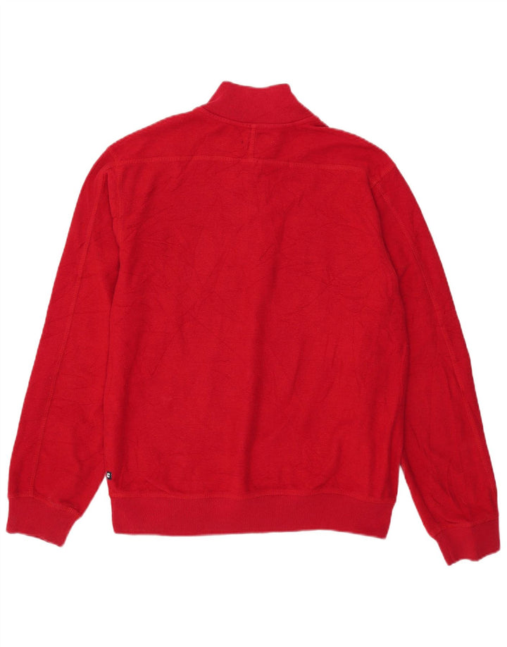 CHAPS Boys Button Neck Jumper Sweater 15-16 Years XL Red Colourblock